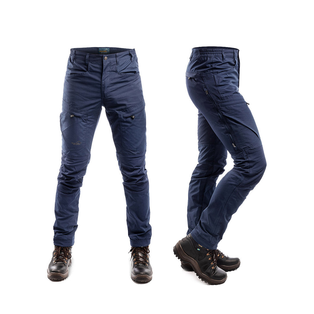 Arrak Men's Active Stretch Trousers Navy front side durable, stretchy, with multiple pockets, water repellent.