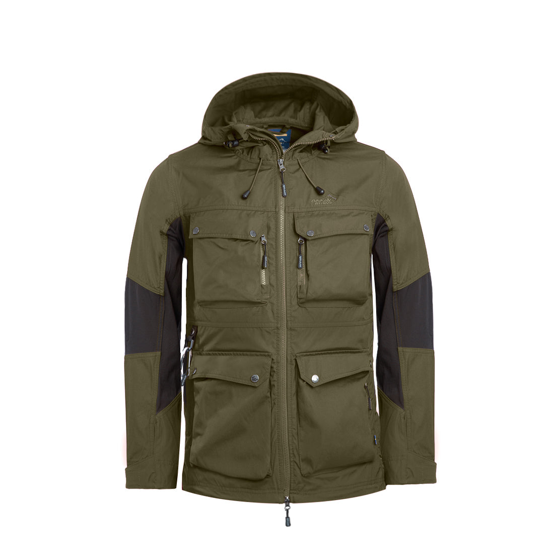 Arrak Men's Hybrid Jacket Olive Front with multiple pockets, windproof, perfect for dog walks