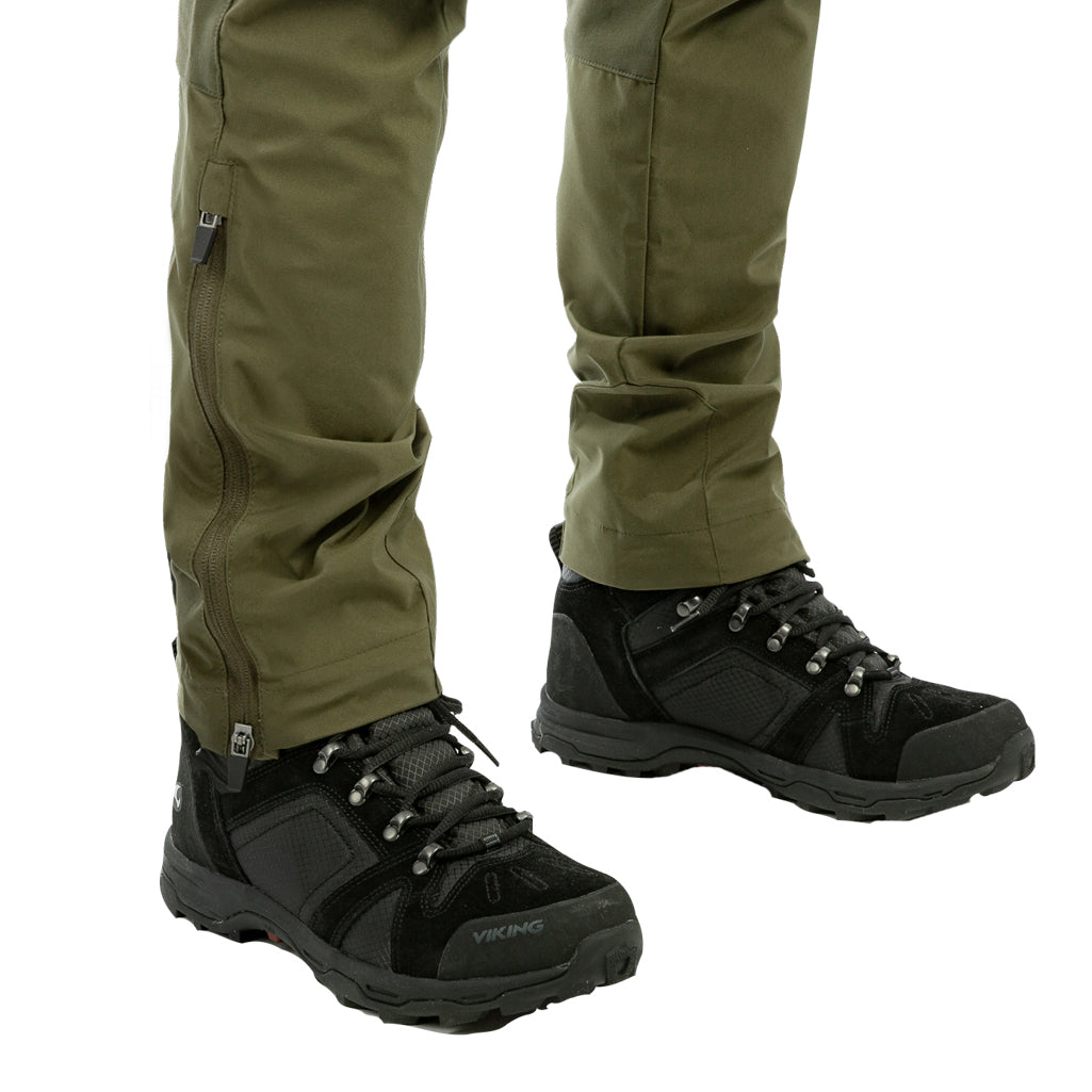 Arrak Men's Motion Flex Trousers Olive leg waterproof, stretchy, with multiple pockets, with belt.