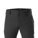 Arrak Men's Quick Dry Trousers Black closeup waterproof, stretchy, with multiple pockets.