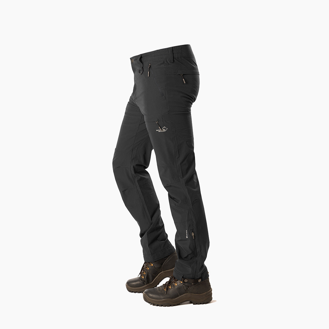 Arrak Men's Quick Dry Trousers Black side waterproof, stretchy, with multiple pockets.