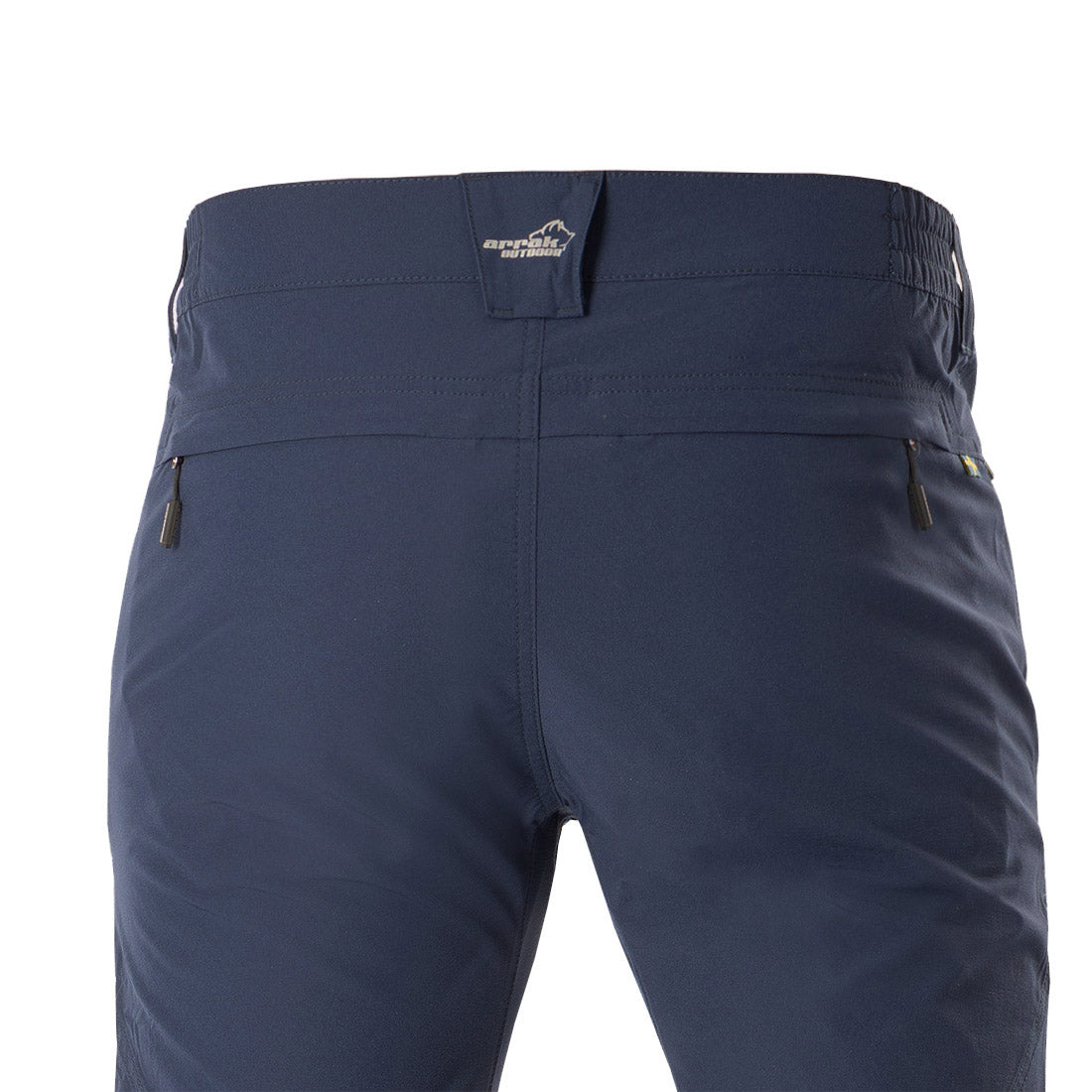 Arrak Men's Quick Dry Trousers Navy back pocket waterproof, stretchy, with multiple pockets.