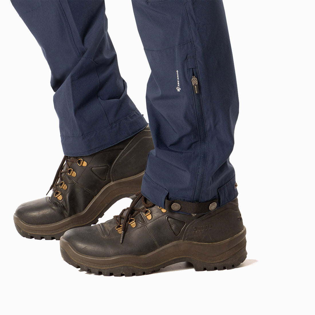 Arrak Men's Quick Dry Trousers Navy leg waterproof, stretchy, with multiple pockets.