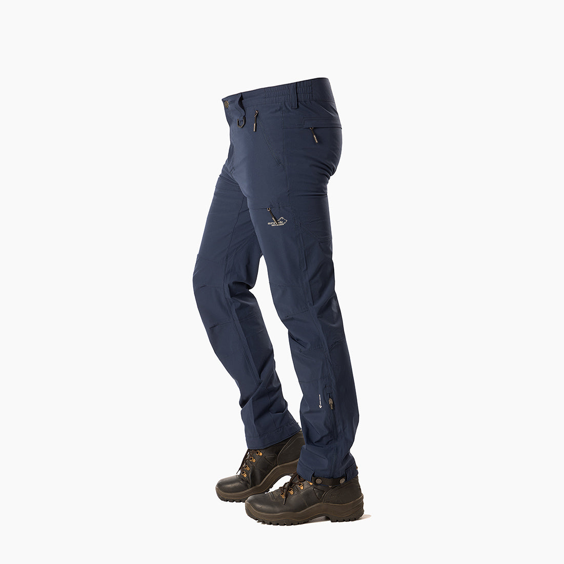 Arrak Men's Quick Dry Trousers Navy side waterproof, stretchy, with multiple pockets.