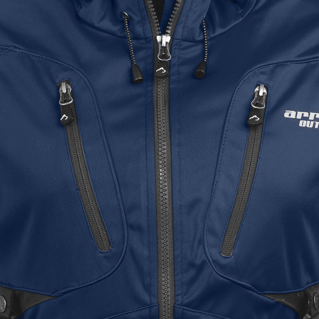 Arrak Women's Akka Softshell Jacket Navy Chest with multiple pockets, water repellent for dog walking