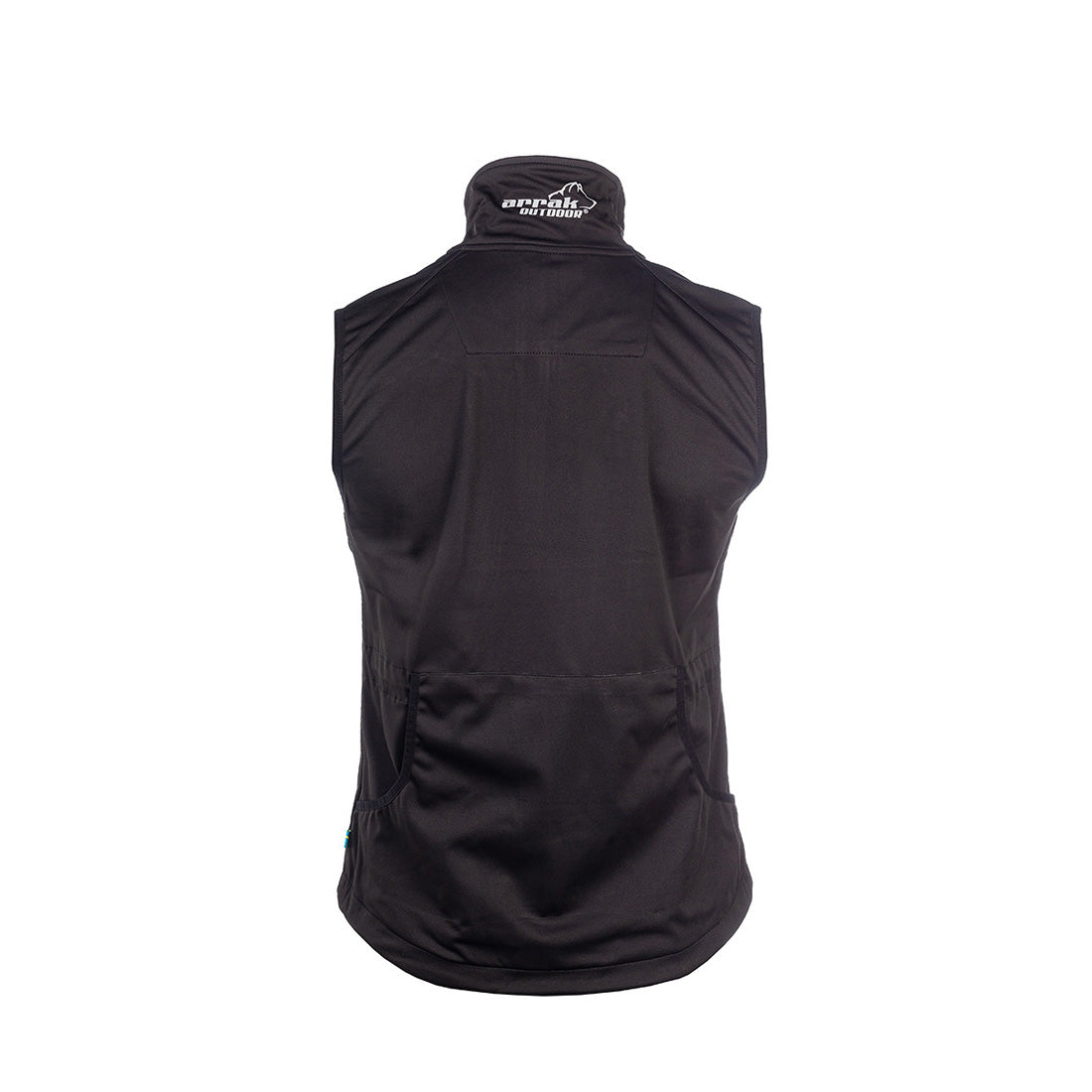 Arrak Women's Acadia Softshell Vest Black back breathable, waterproof, with multiple pockets, perfect for dog training
