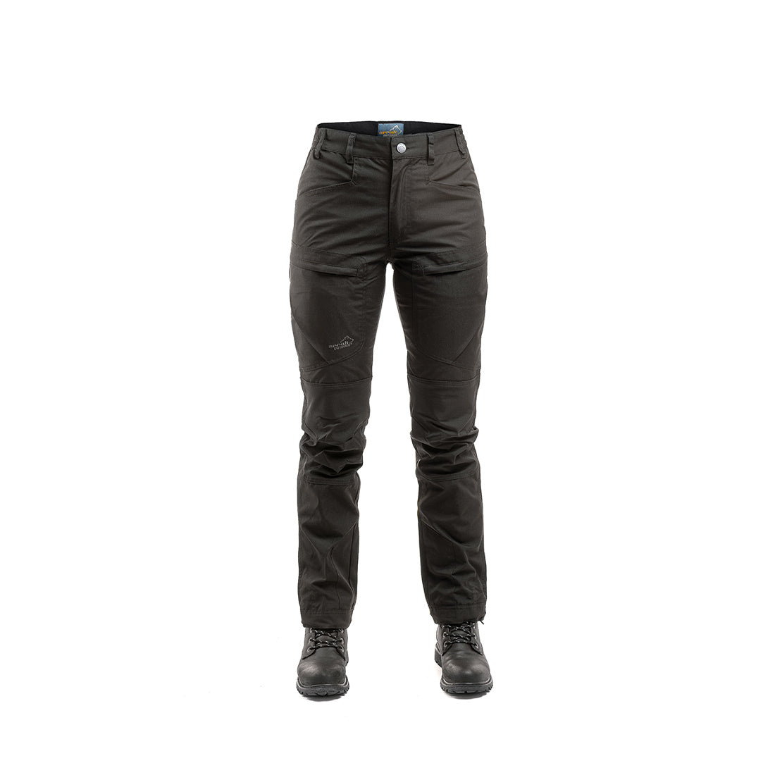 Arrak Women's Active Stretch Trousers Black front durable, stretchy, with multiple pockets, water repellent.