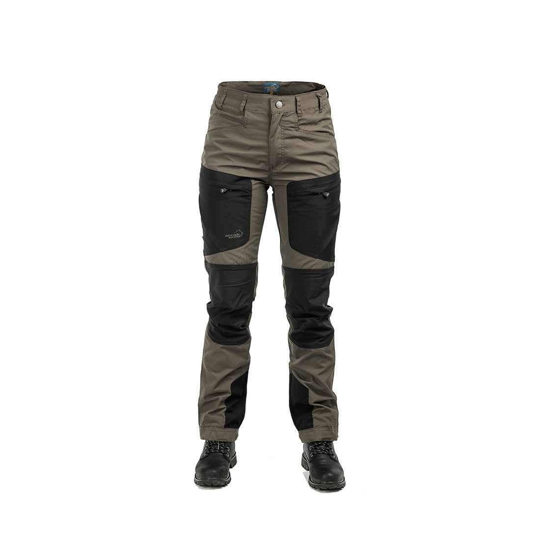 Arrak Women's Active Stretch Trousers Brown front durable, stretchy, with multiple pockets, water repellent.