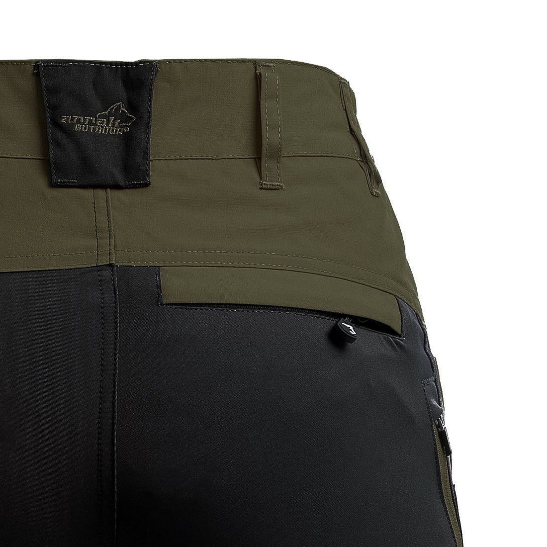 Arrak Women's Active Stretch Trousers Olive back pocket, durable, stretchy, with multiple pockets, water repellent.