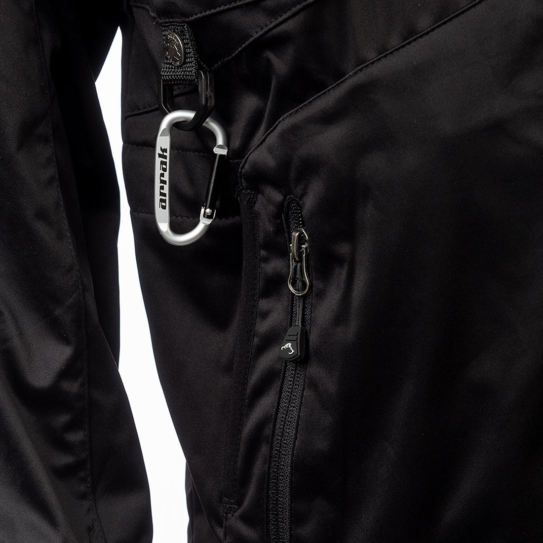 Arrak Women's Akka Softshell Jacket Black Detail with multiple pockets, water repellent for dog walking