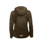 Arrak Women's Akka Softshell Jacket Brown Back with multiple pockets, water repellent for dog walking