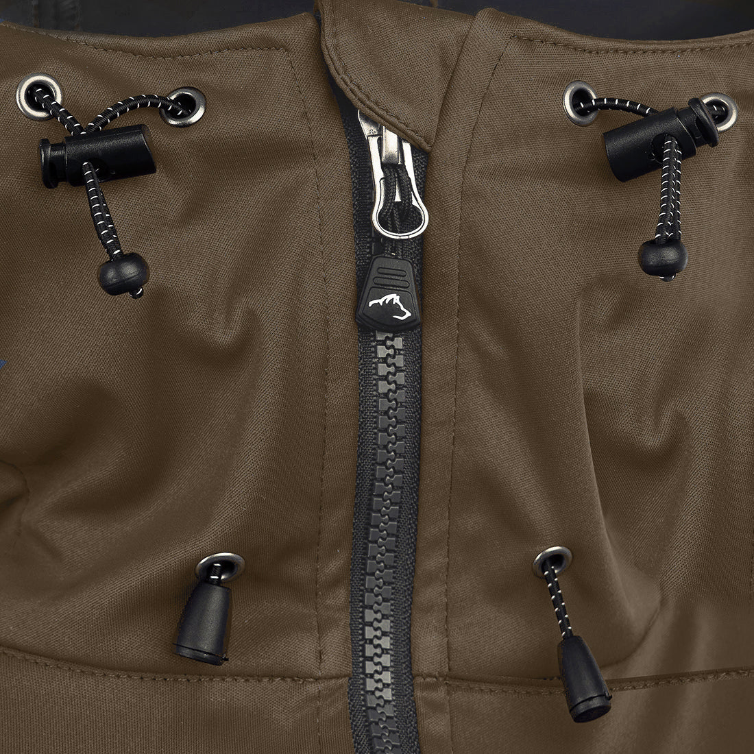 Arrak Women's Akka Softshell Jacket Brown Neck with multiple pockets, water repellent for dog walking