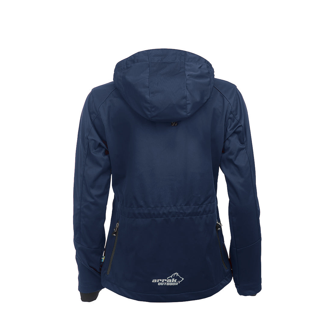 Arrak Women's Akka Softshell Jacket Navy Back with multiple pockets, water repellent for dog walking