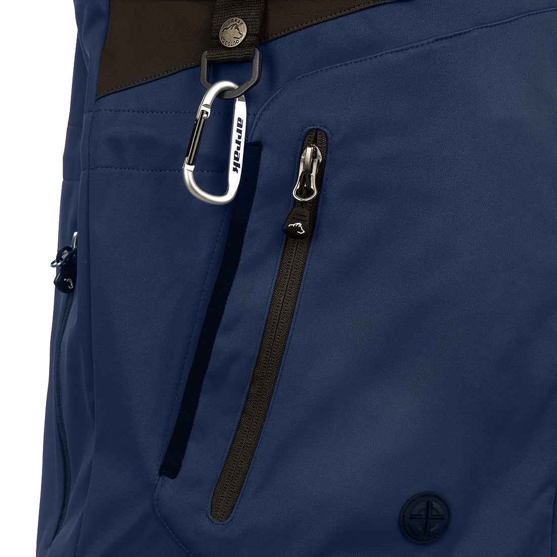 Arrak Women's Akka Softshell Jacket Navy Detail with multiple pockets, water repellent for dog walking