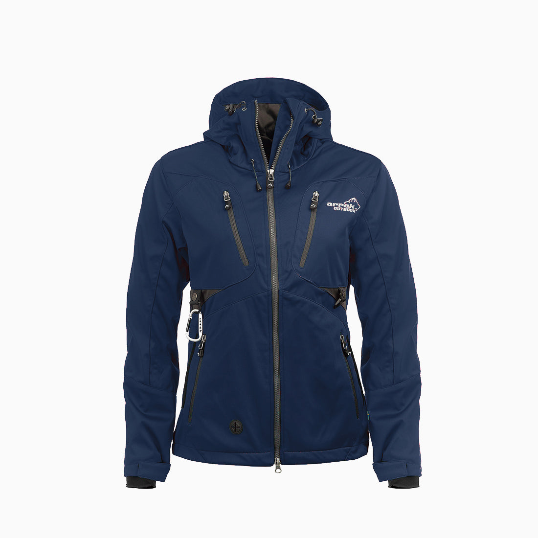Arrak Women's Akka Softshell Jacket Navy Front with multiple pockets, water repellent for dog walking