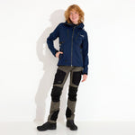 Arrak Women's Akka Softshell Jacket Navy Lady Front with multiple pockets, water repellent for dog walking