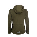 Arrak Women's Akka Softshell Jacket Olive Back with multiple pockets, water repellent for dog walking