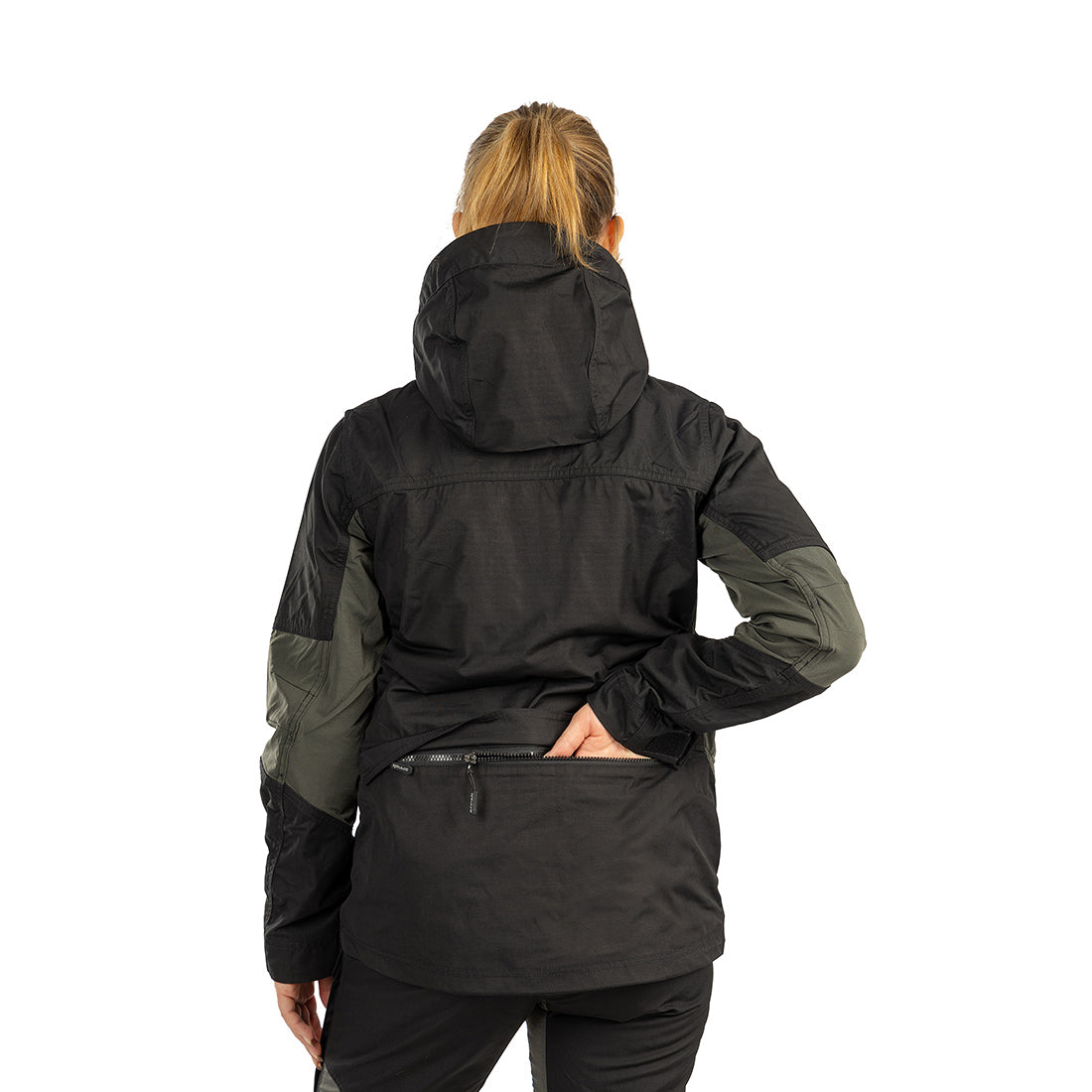 Arrak Women's Hybrid Jacket Black Back pocket, windproof, perfect for dog walks