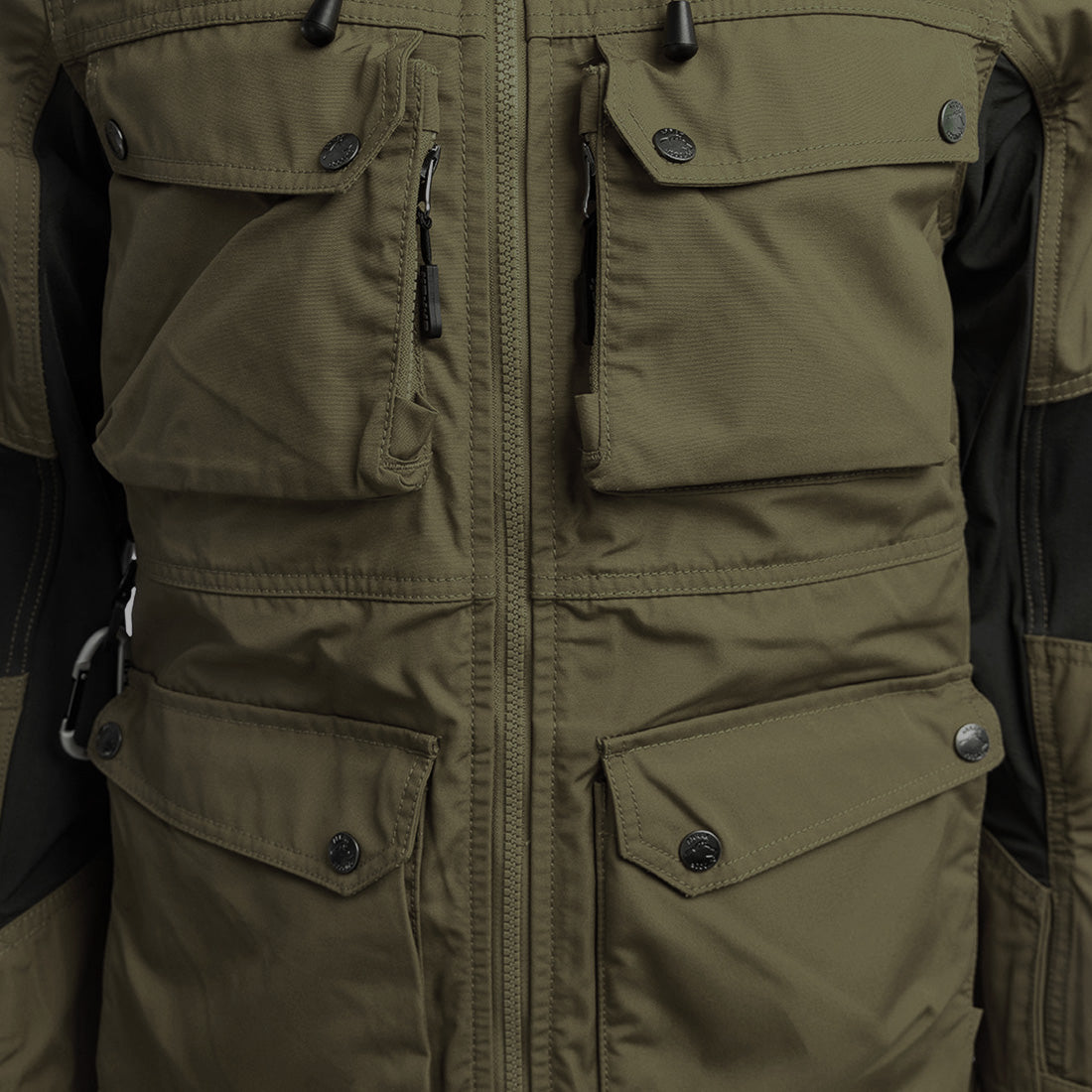 Arrak Women's Hybrid Jacket Olive detail pockets, windproof, perfect for dog walks