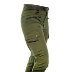 Arrak Women's Motion Flex Trousers Olive pocket detail waterproof, stretchy, with multiple pockets, with belt.