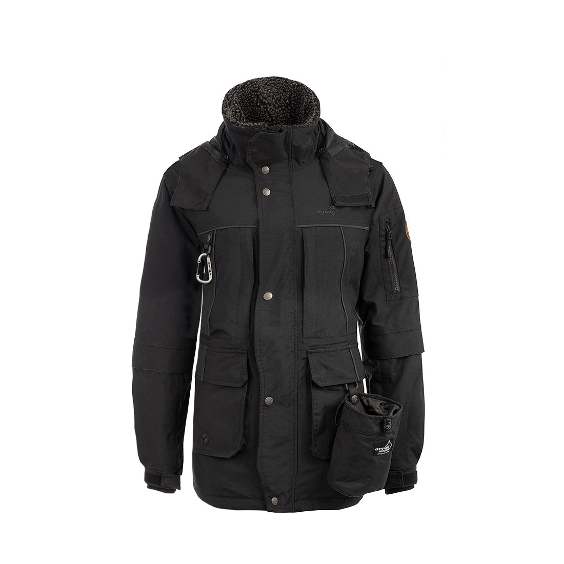 Arrak Women's Original Jacket Black Front with multiple pockets, waterproof for the outdoor dog owner