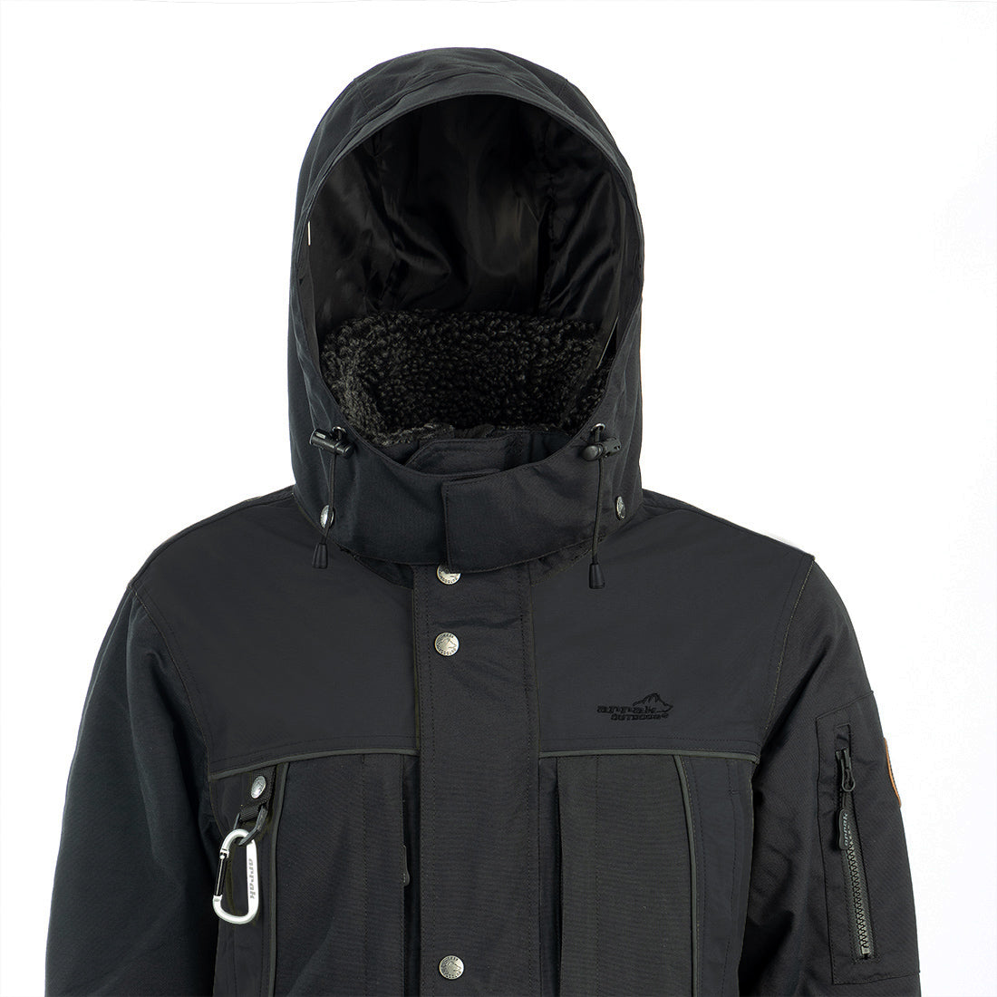 Arrak Women's Original Jacket Black Hooded with multiple pockets, waterproof for the outdoor dog owner