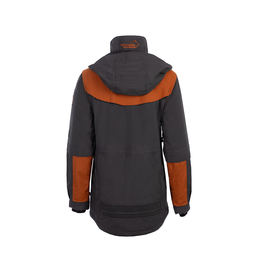 Arrak Women's Original Jacket Orange Gray Back with multiple pockets, waterproof for the outdoor dog owner
