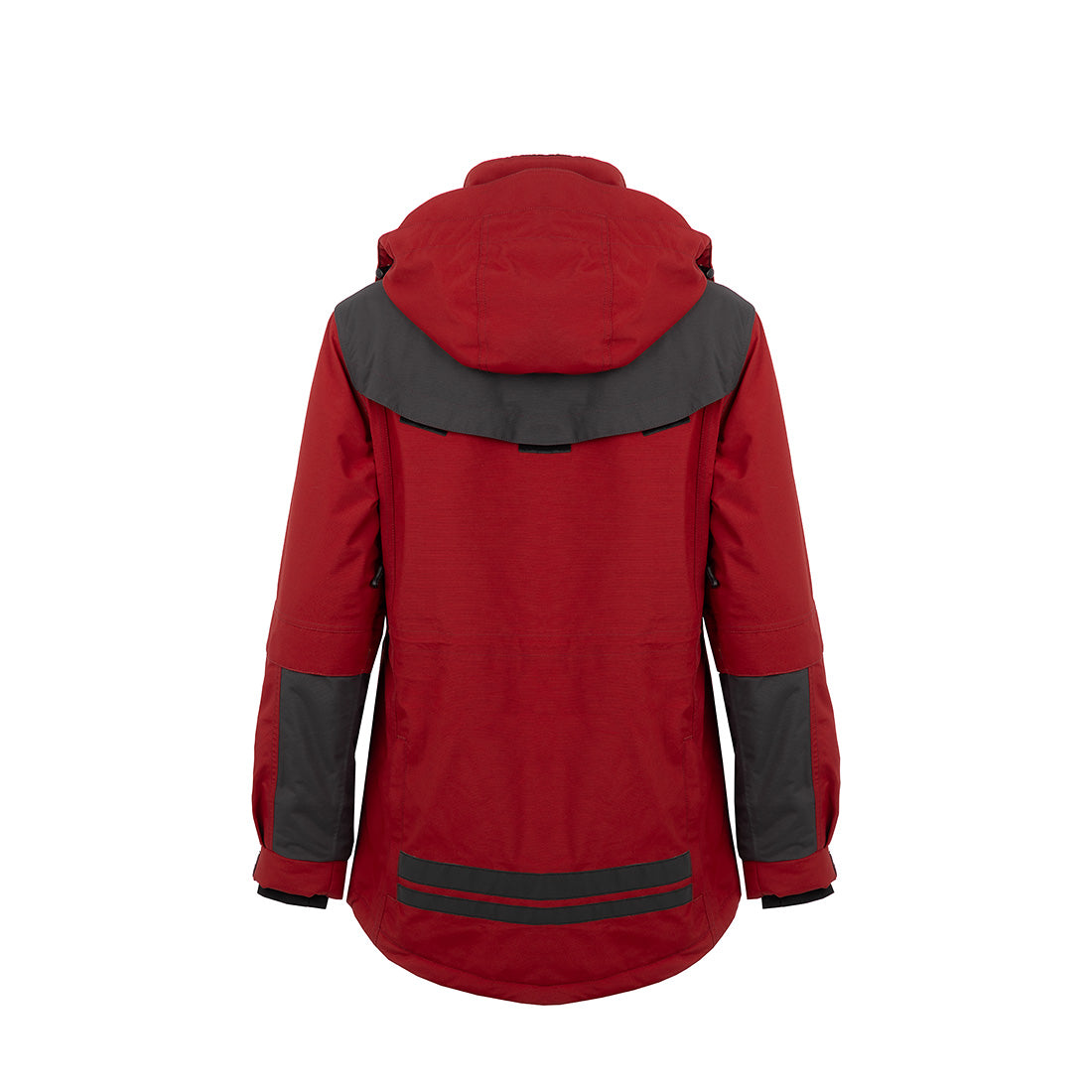 Arrak Women's Original Jacket Red Grey Back with multiple pockets, waterproof for the outdoor dog owner