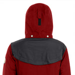 Arrak Women's Original Jacket Red Grey Hooded pocket detail, waterproof for the outdoor dog owner