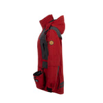 Arrak Women's Original Jacket Red Grey Side with multiple pockets, waterproof for the outdoor dog owner