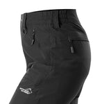 Arrak Women's Quick Dry Trousers Black closeup waterproof, stretchy, with multiple pockets.