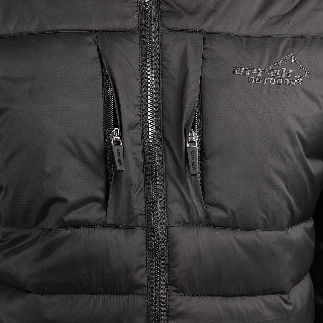 Arrak Women's Warmy Jacket Black pocket detail with multiple pockets, windproof, thermal, lightweight, perfect to keep you warm on dog walks