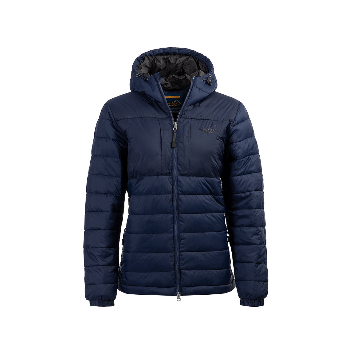 Arrak Women's Warmy Jacket Navy Front with multiple pockets, windproof, thermal, lightweight, perfect to keep you warm on dog walks