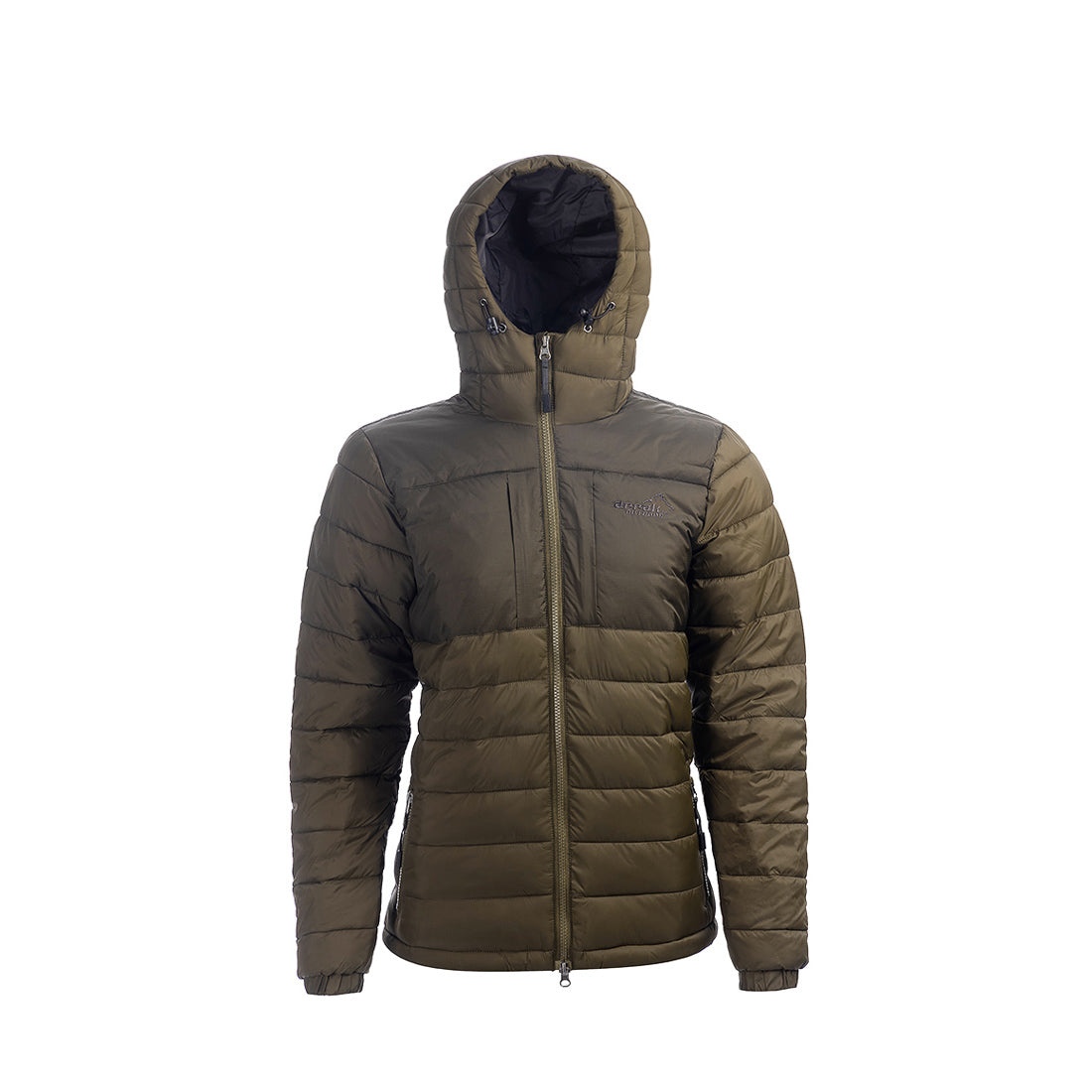 Arrak Women's Warmy Jacket Olive hooded with multiple pockets, windproof, thermal, lightweight, perfect to keep you warm on dog walks