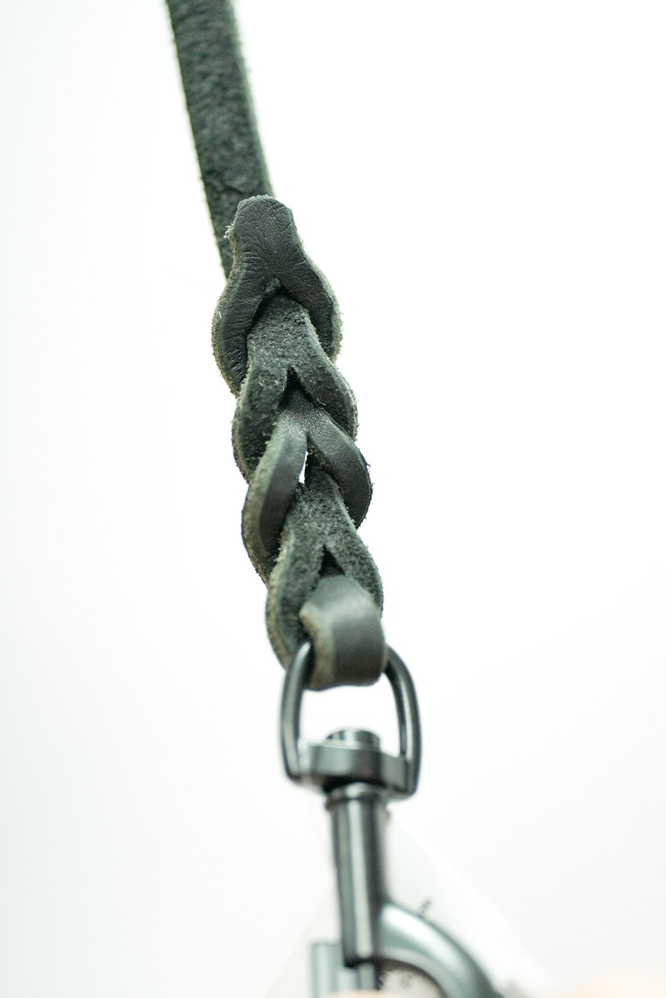 Black Leather Leash 10mm black clip