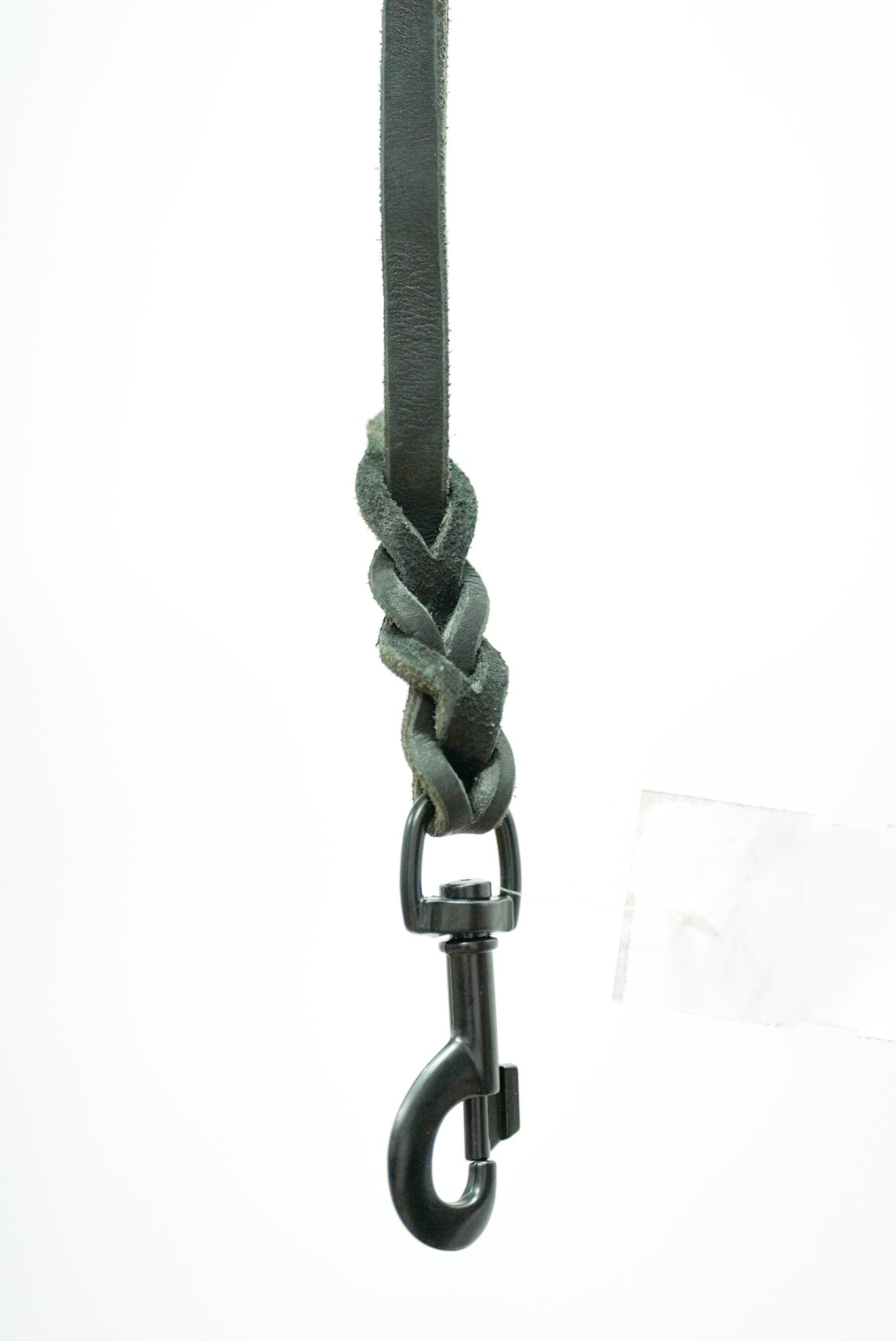 Black Leather Leash 10mm black clip