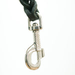Black Leather Leash stainless steel clip