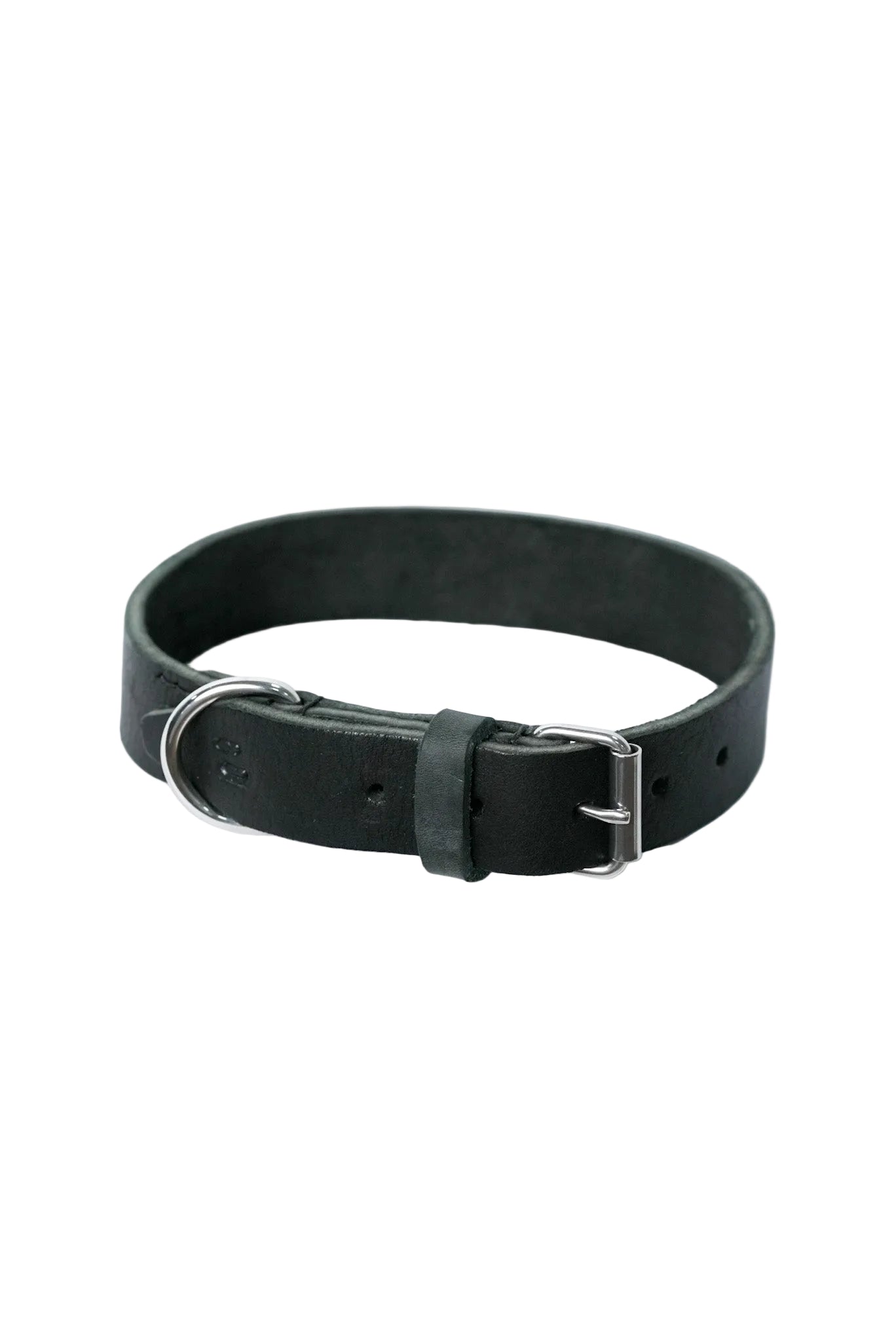 Black leather dog collar top