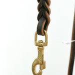 Brown Leather Leash brass clip