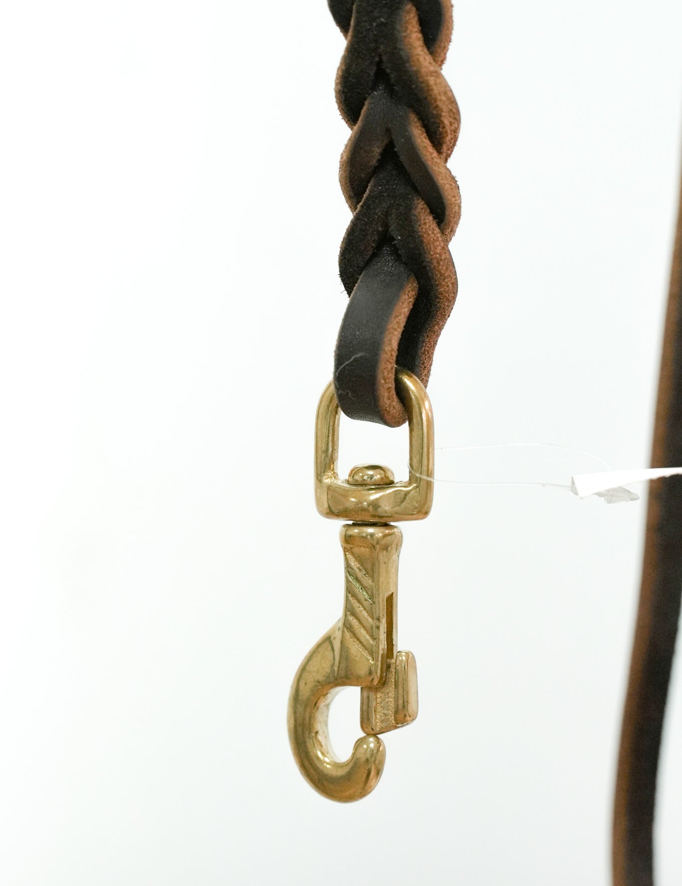 Brown Leather Leash brass clip