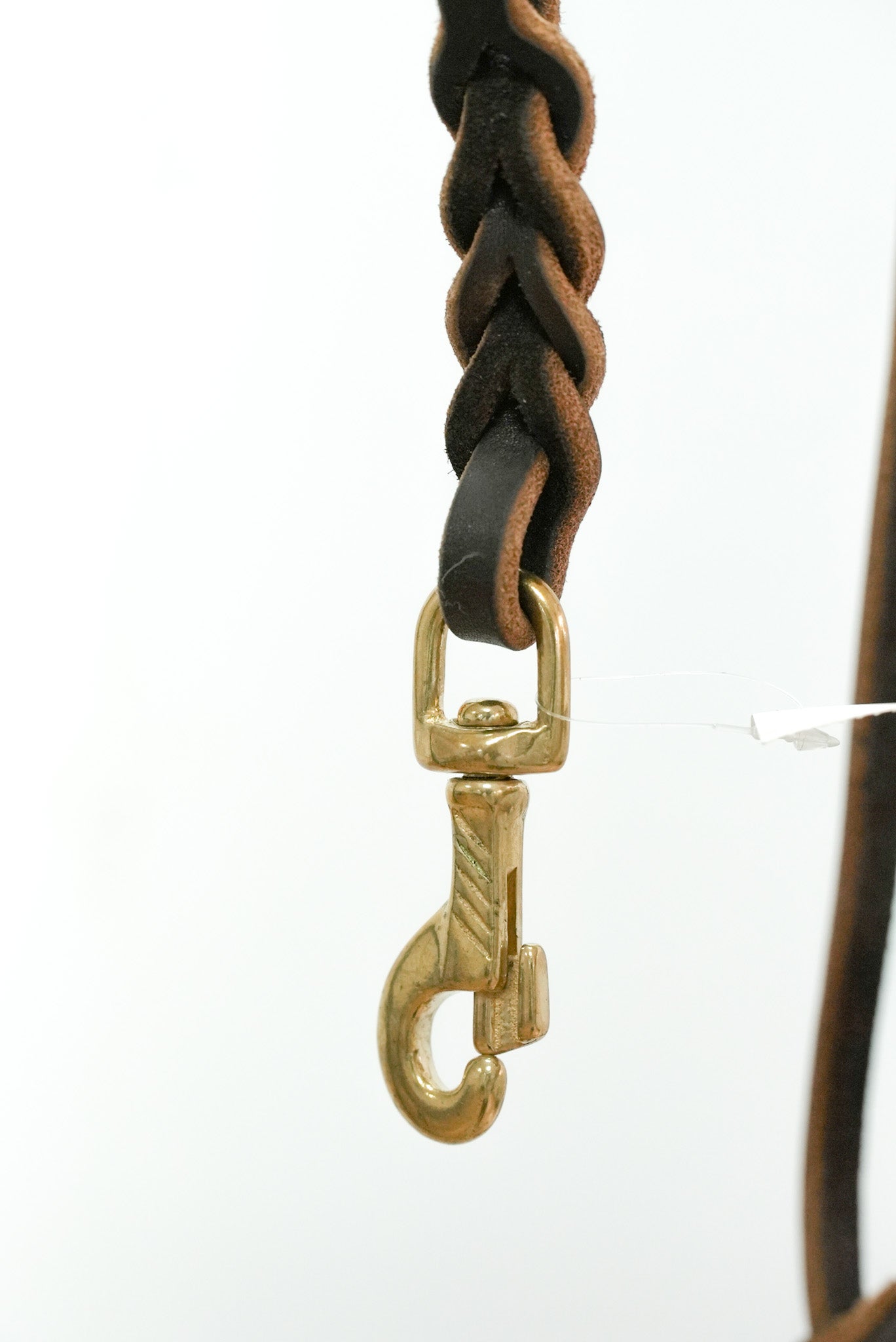 Brown Leather Leash brass clip