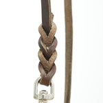 Brown Leather Leash stainless steel clip 10mm