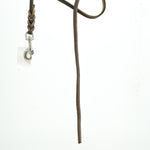 Brown Leather Leash stainless steel clip short 10mm