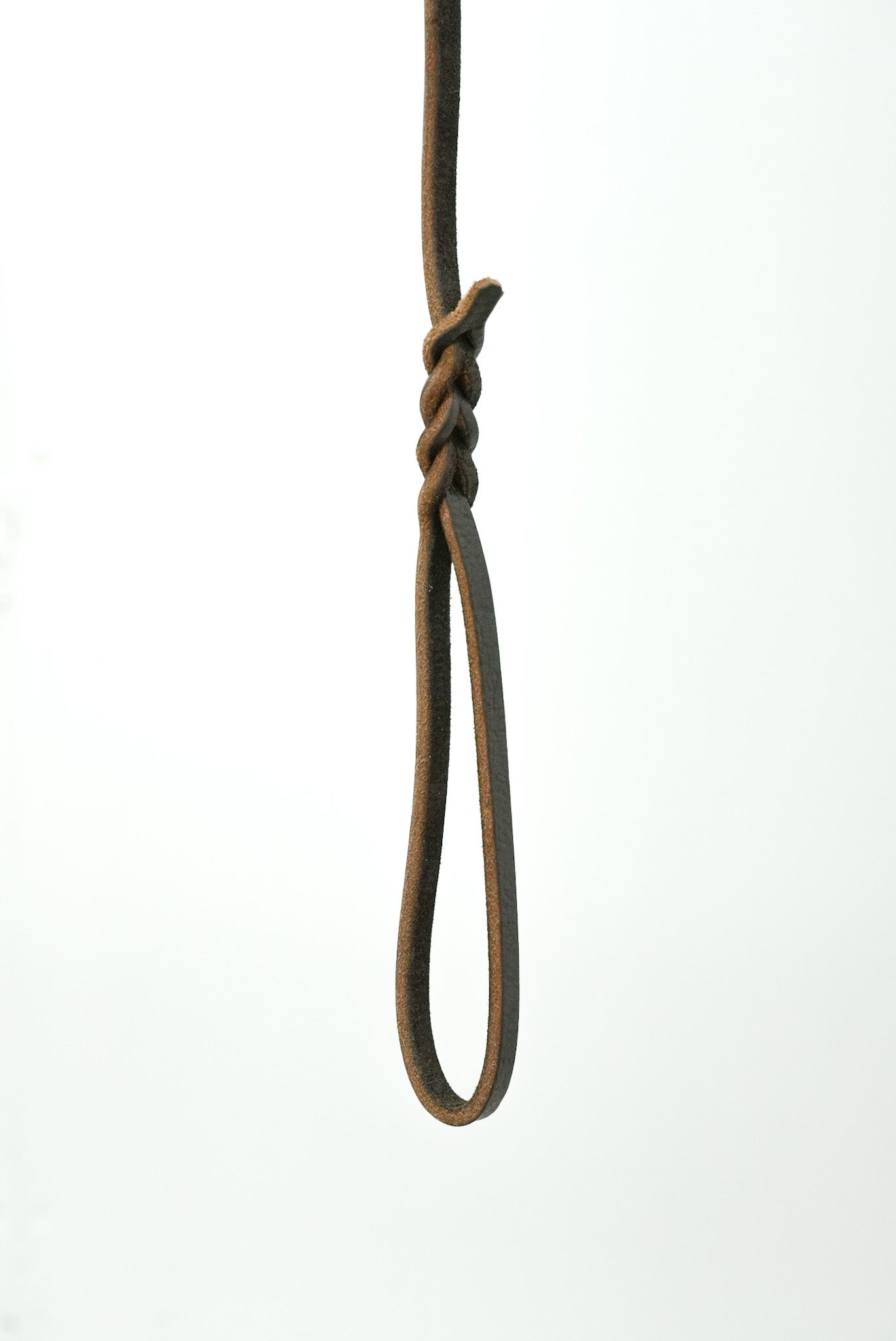 Brown Leather Leash with braided handle