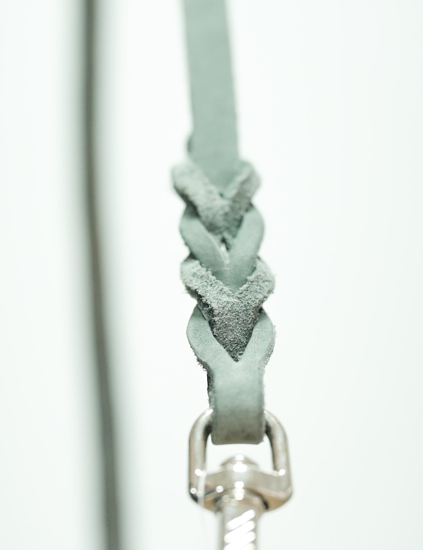 Gray Leather Leash 10mm