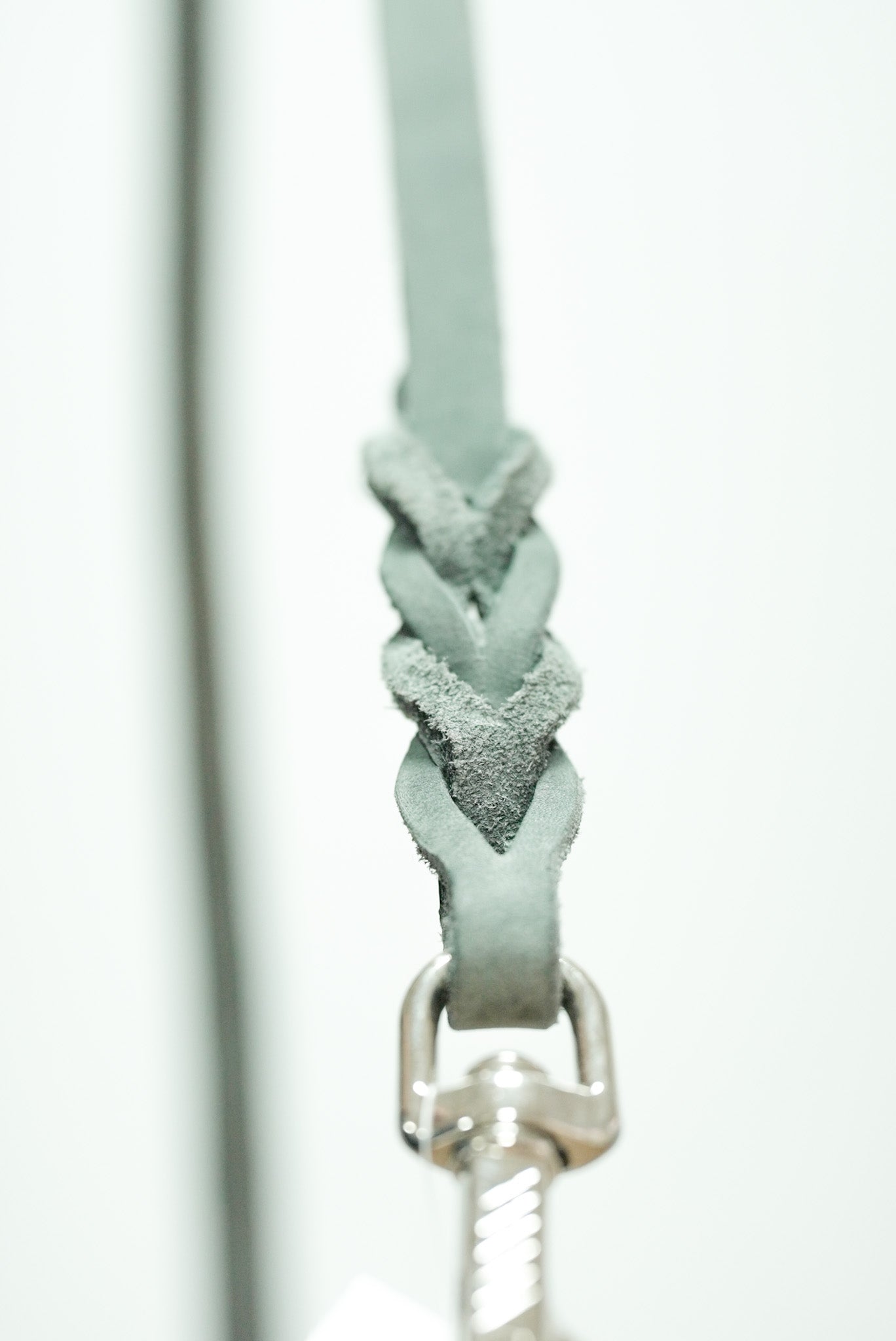 Gray Leather Leash 10mm