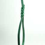 Green Leather Leash 10mm with handle