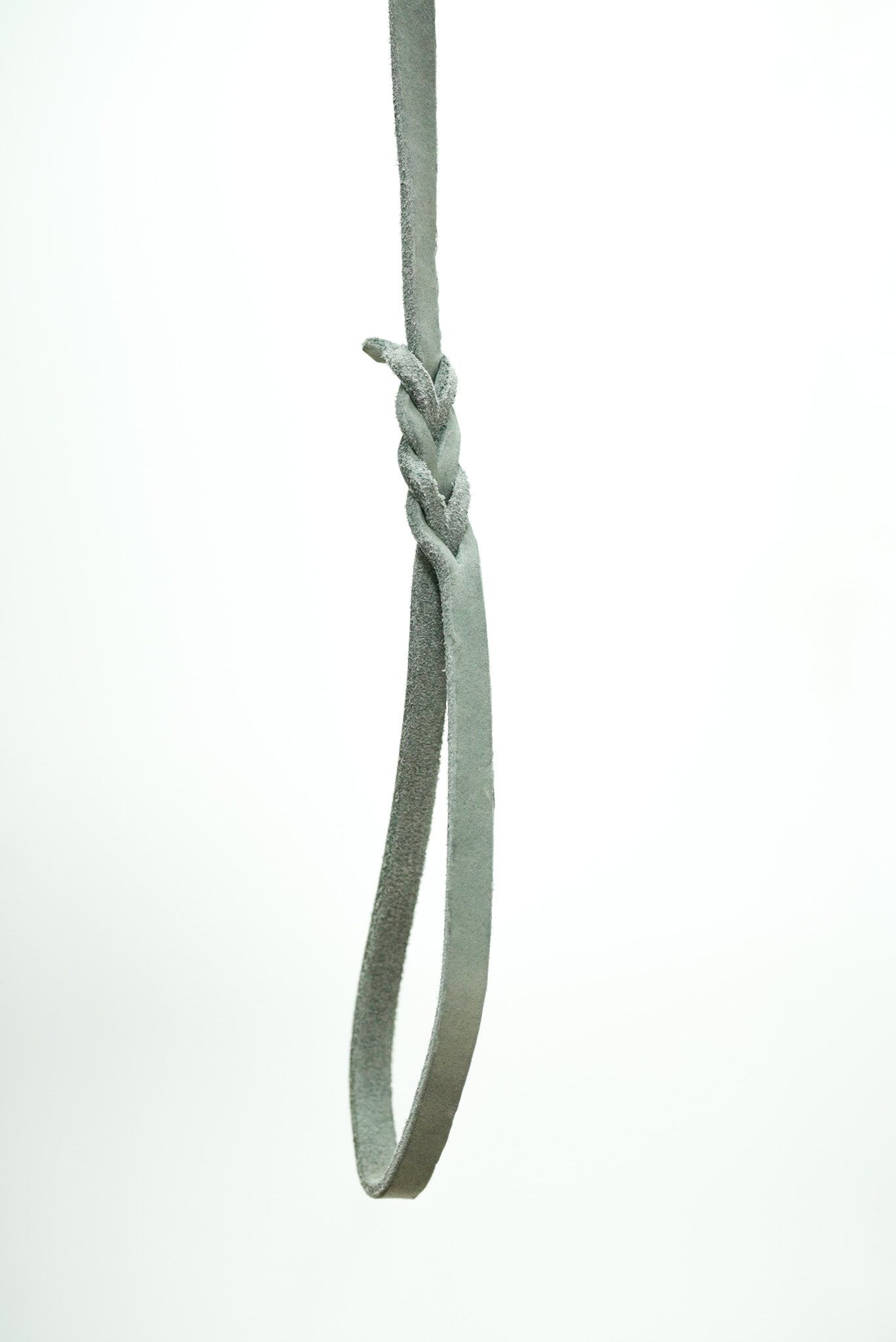 Gray Leather Leash 10mm with handle