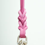 Pink Leather Leash stainless steel clip