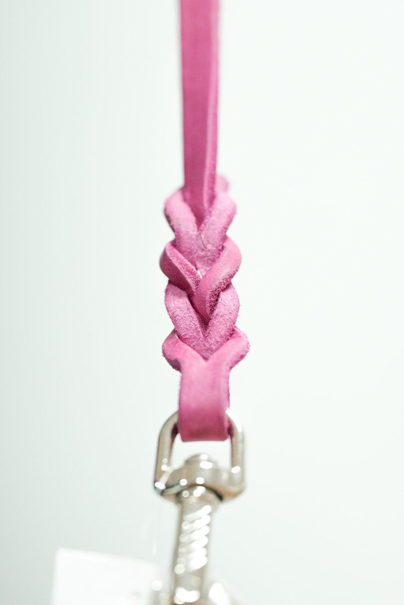 Pink Leather Leash stainless steel clip